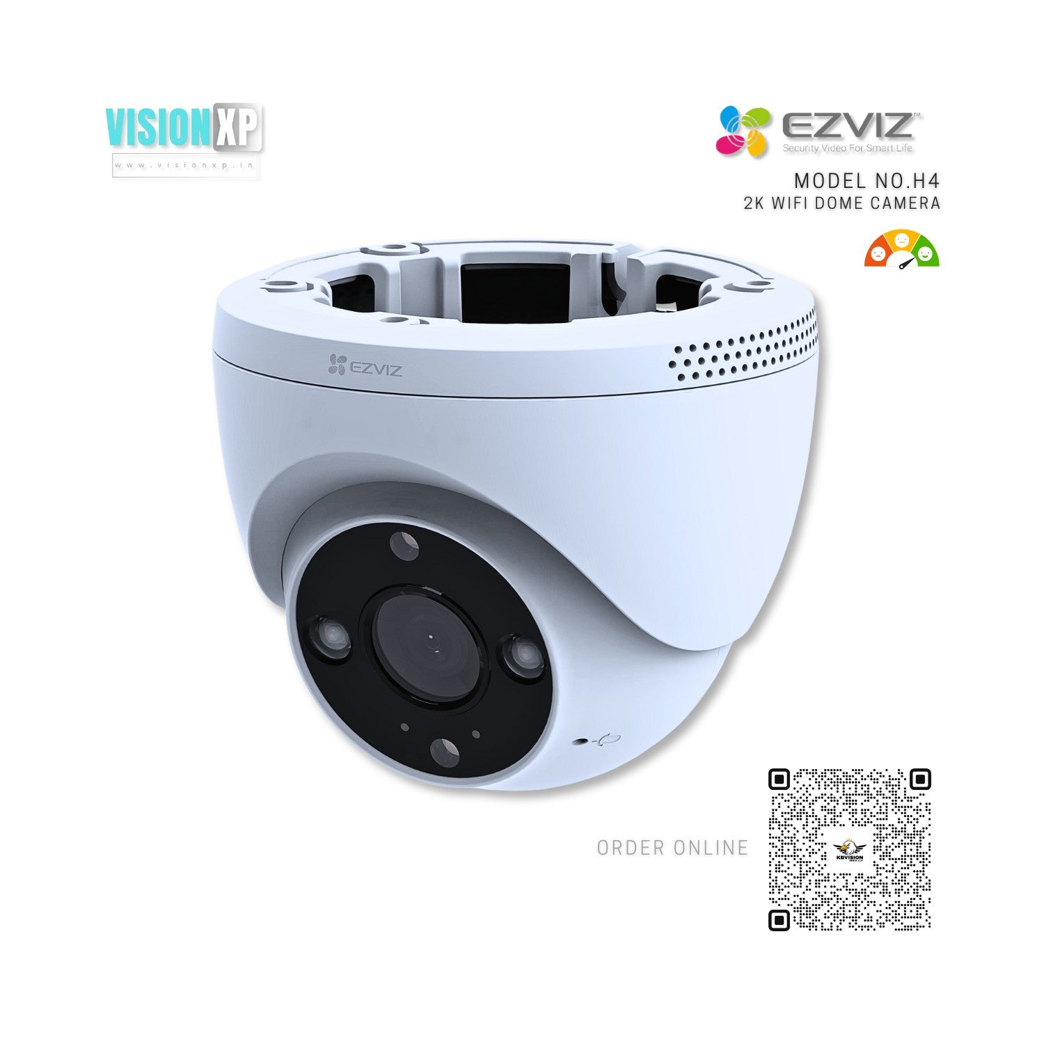 Ezviz H4 2K 3mp WiFi Wireless Smart Home Dome Camera Ezviz H4 2K 3mp WiFi Wireless Smart Home Dome Camera